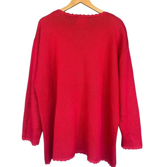 VINTAGE Heirloom Collectibles Sweater Womens 3X Red Christmas Tree Ugly 00s - Picture 2 of 10